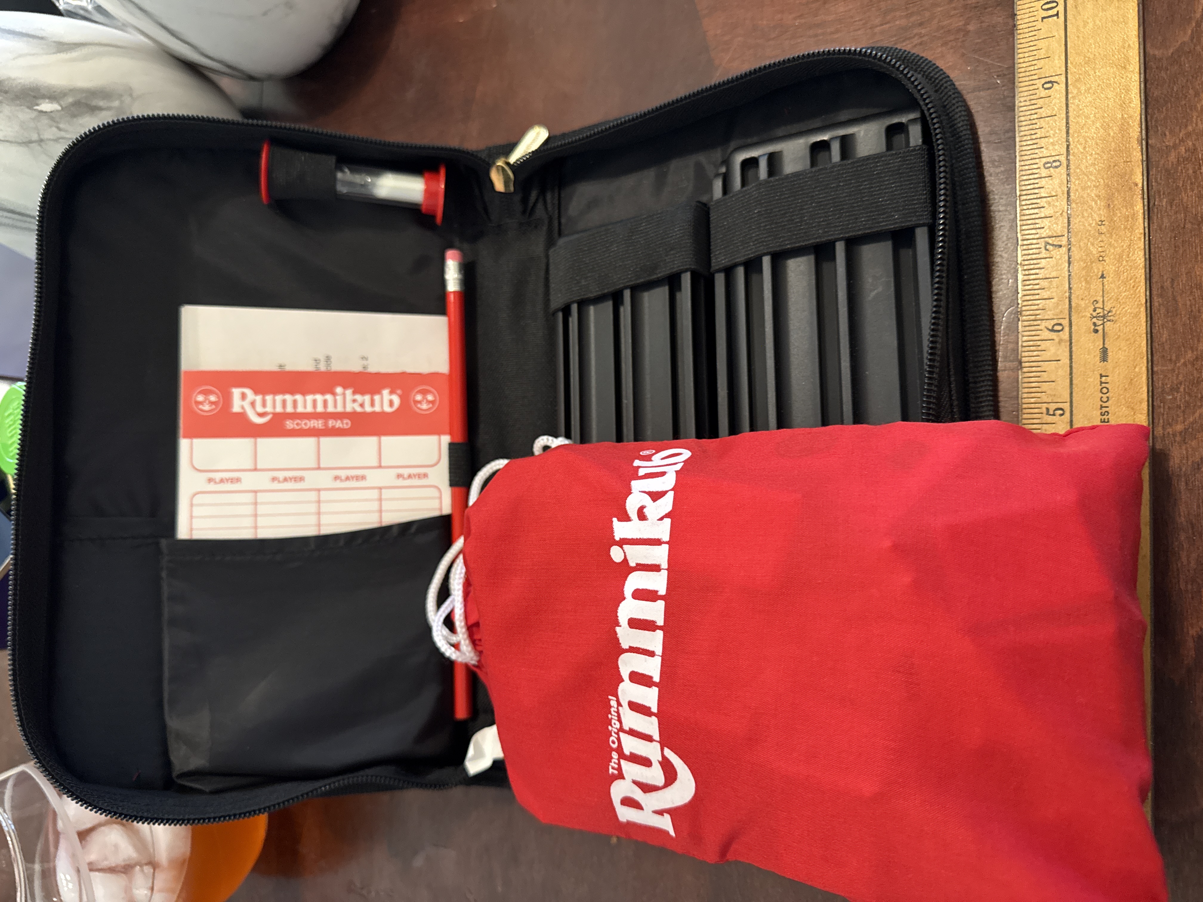 Rummikub Board Game Deluxe Travel Case Tiles Racks